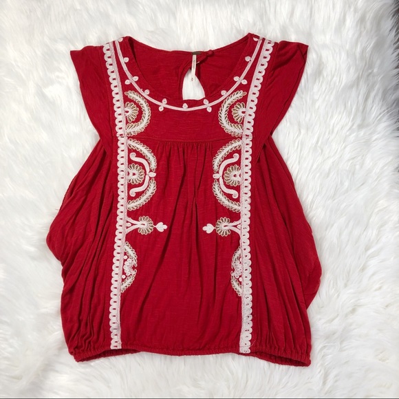Free People Tops - Free People Embroidered Blouse